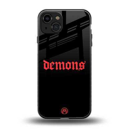 demons back phone cover | glass case for iphone 15