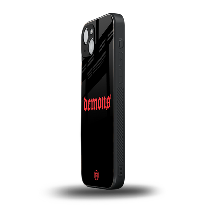 demons back phone cover | glass case for iphone 15