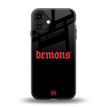 demons back phone cover | glass case for iphone 16 plus