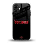demons back phone cover | glass case for iphone 16 plus