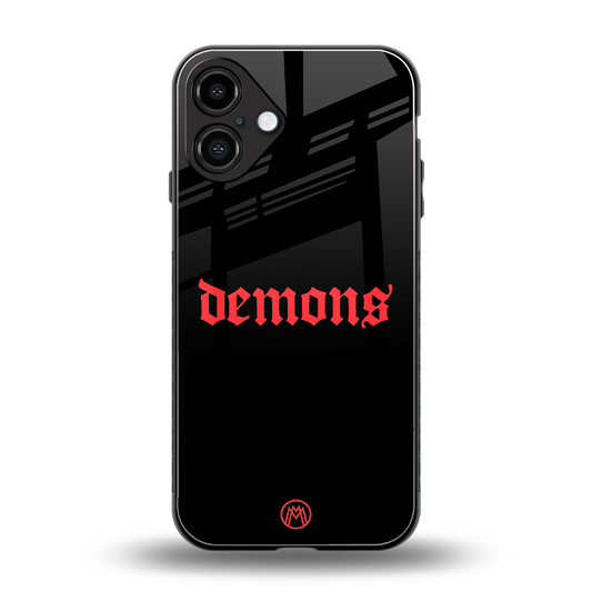 demons back phone cover | glass case for iphone 16 plus