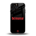 demons back phone cover | glass case for iphone 16 pro max