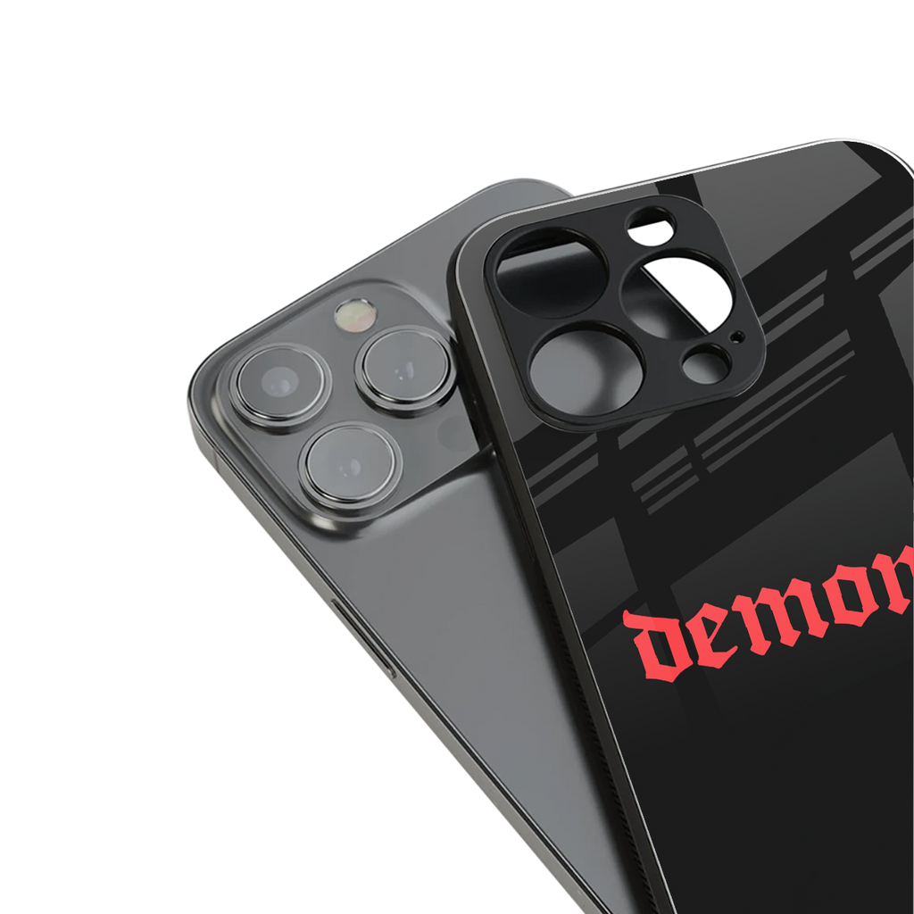 demons back phone cover | glass case for iphone 13 pro max
