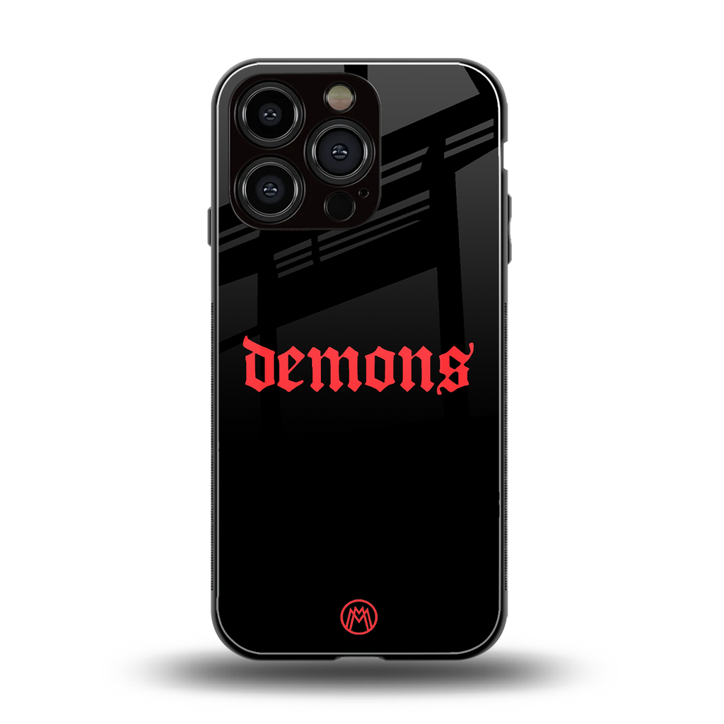 demons back phone cover | glass case for iphone 16 pro