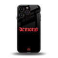 demons back phone cover | glass case for iphone 16 pro