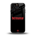 demons back phone cover | glass case for iphone 16 pro