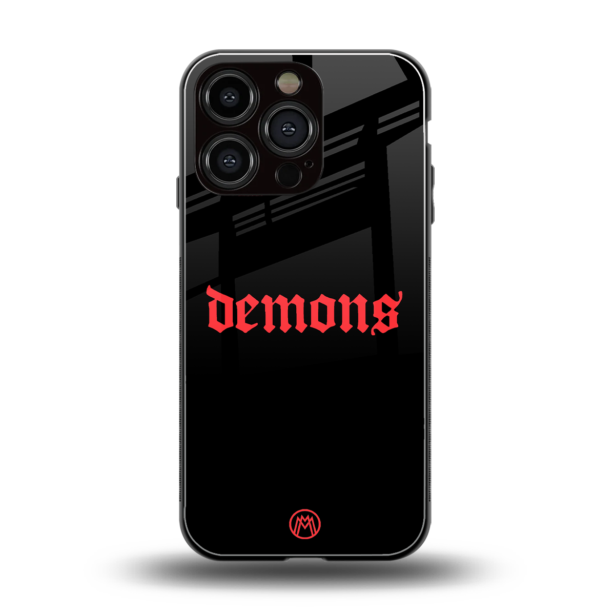 demons back phone cover | glass case for iphone 16 pro