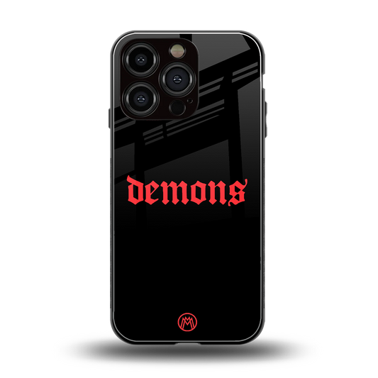 demons back phone cover | glass case for iphone 16 pro
