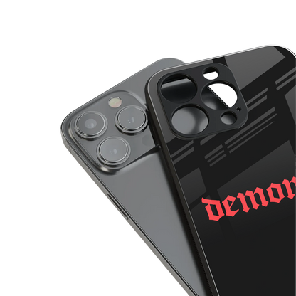 demons back phone cover | glass case for iphone 16 pro