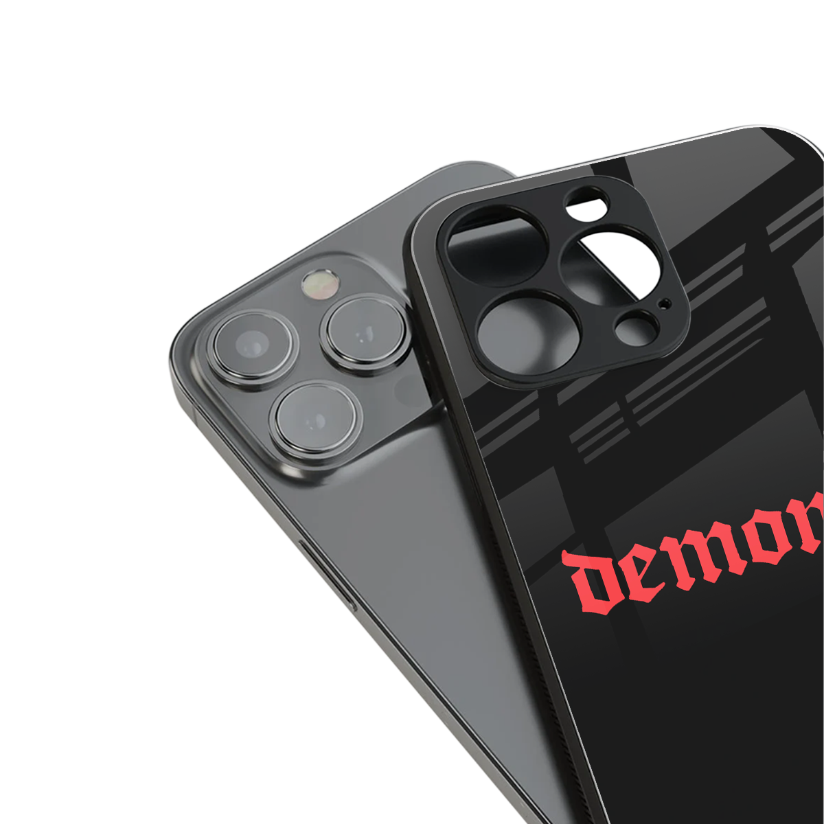 demons back phone cover | glass case for iphone 14 pro max