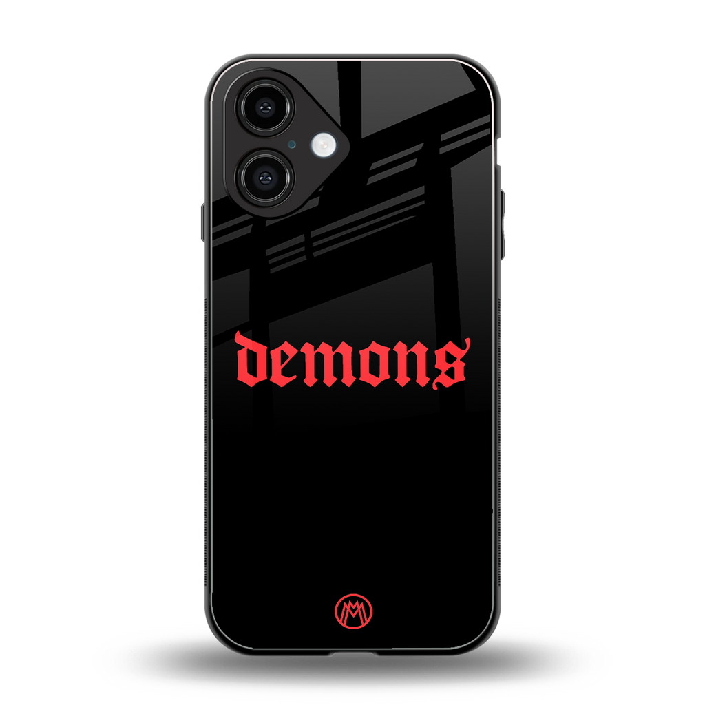 demons back phone cover | glass case for iphone 16