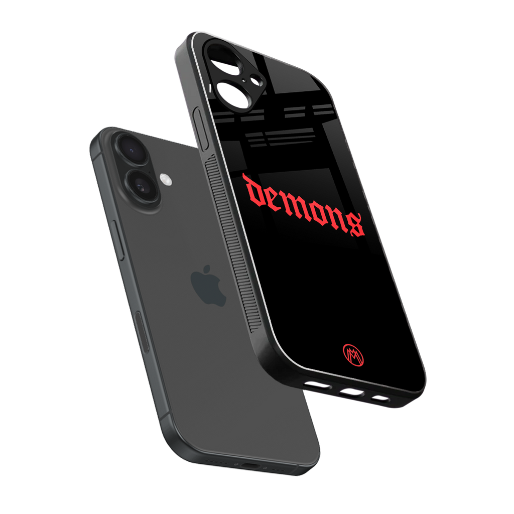 demons back phone cover | glass case for iphone 16