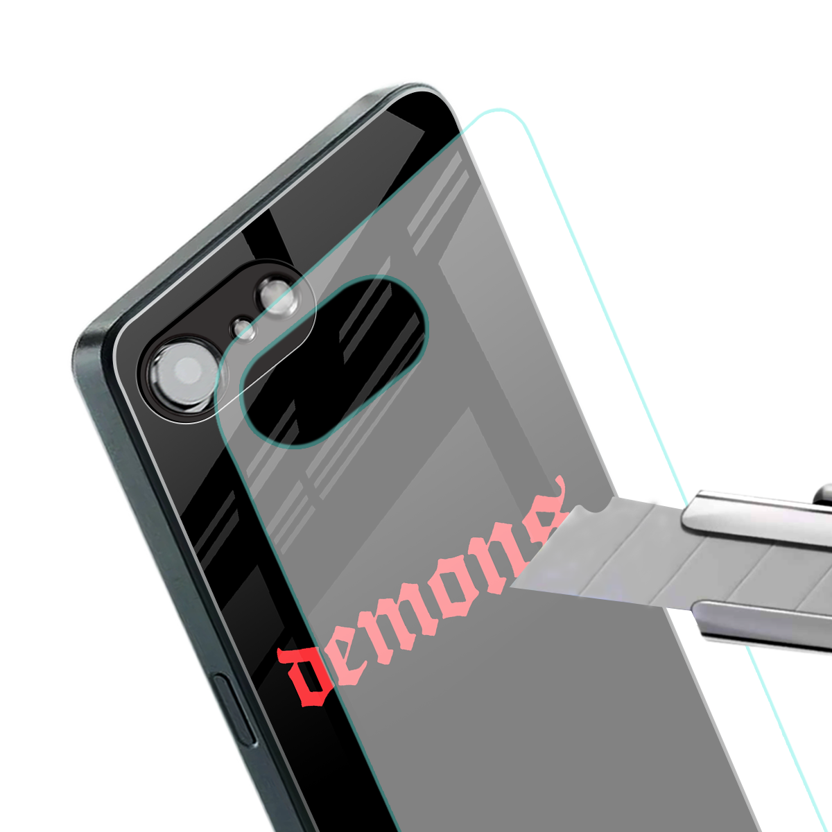 demons back phone cover | glass case for iphone 16e