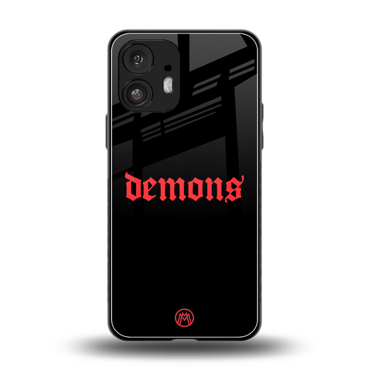 demons back phone cover | glass case for nothing phone 2