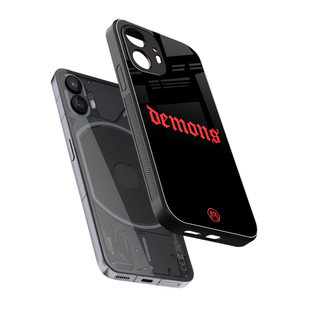 demons back phone cover | glass case for nothing phone 2