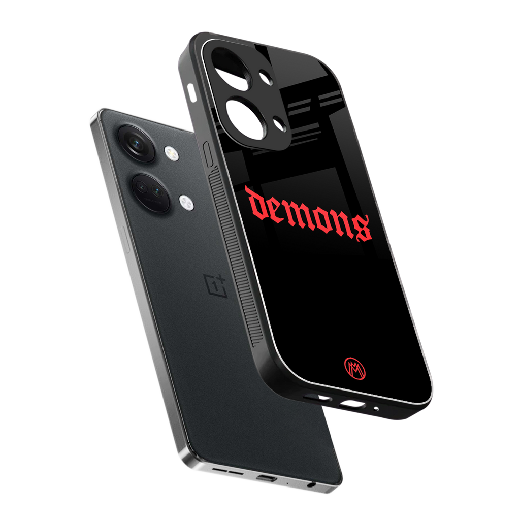 demons back phone cover | glass case for oneplus nord 3