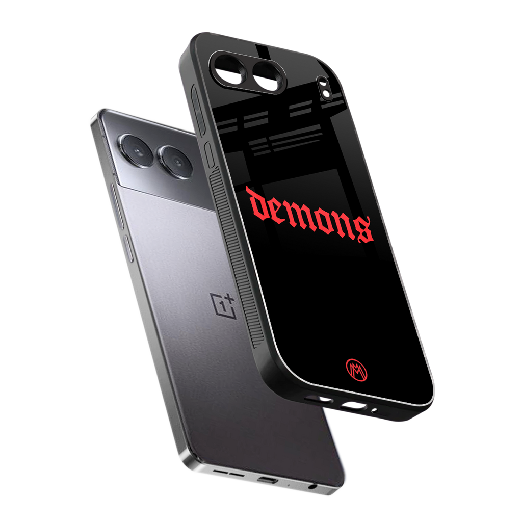demons back phone cover | glass case for oneplus nord 4