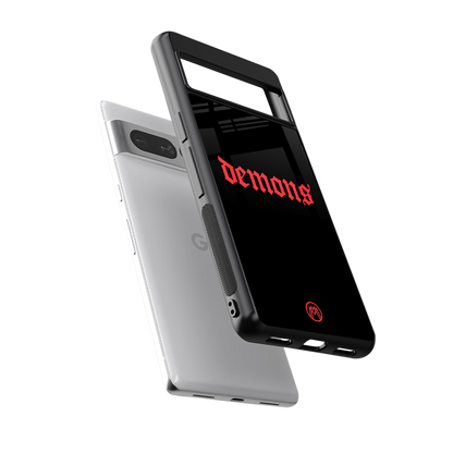 demons back phone cover | glass case for google pixel 7 pro