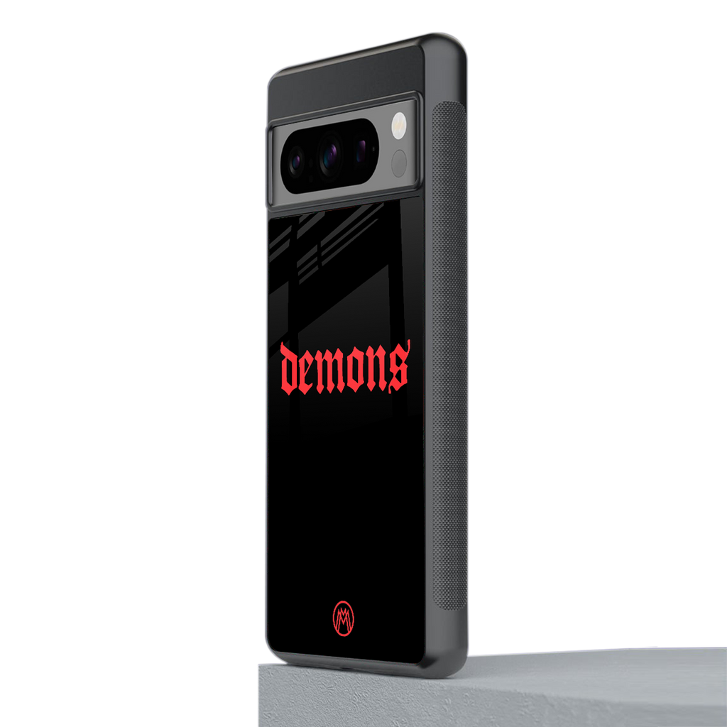demons back phone cover | glass case for google pixel 8 pro