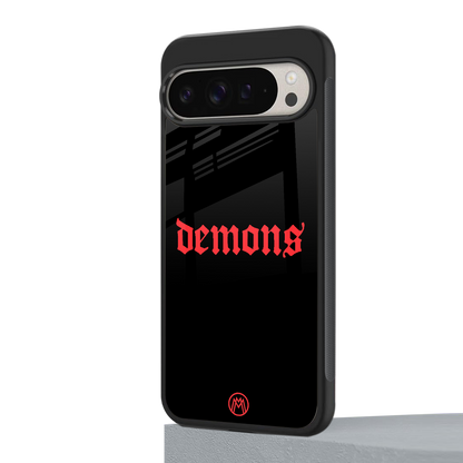demons back phone cover | glass case for google pixel 9 pro xl