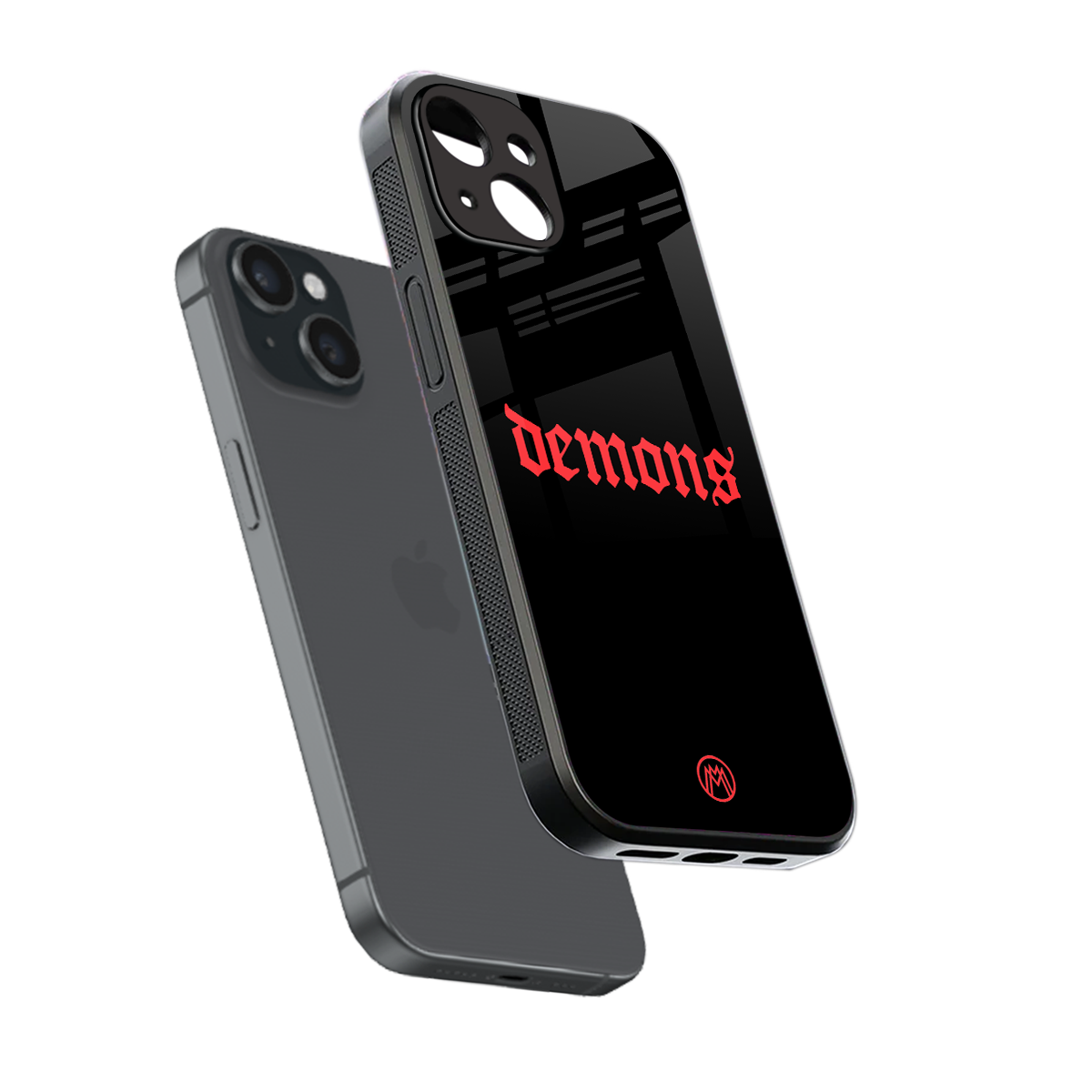 demons back phone cover | glass case for iphone 15