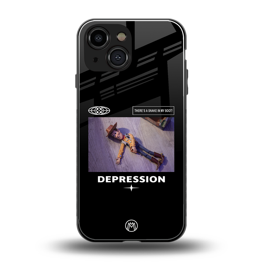 depression back phone cover | glass case for iphone 13 mini