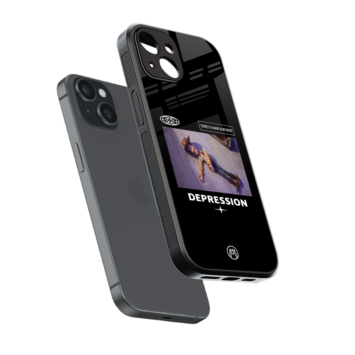 depression back phone cover | glass case for iphone 13 mini