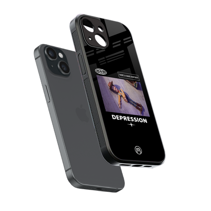 depression back phone cover | glass case for iphone 13 mini