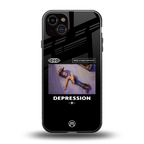 depression back phone cover | glass case for iphone 15 plus