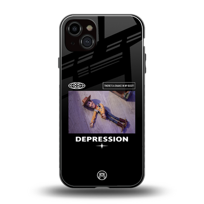 depression back phone cover | glass case for iphone 15 plus