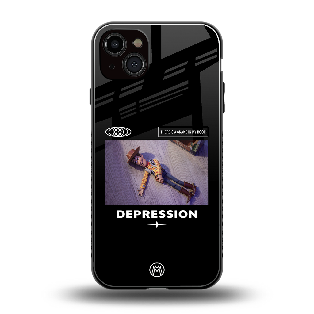 depression back phone cover | glass case for iphone 14 plus