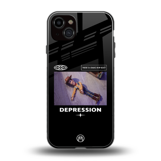 depression back phone cover | glass case for iphone 14 plus
