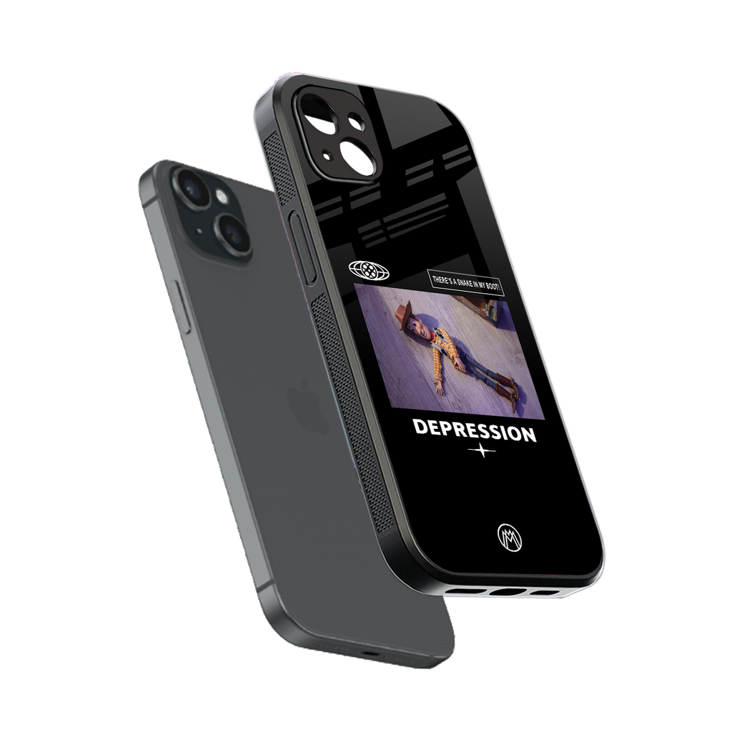 depression back phone cover | glass case for iphone 14 plus