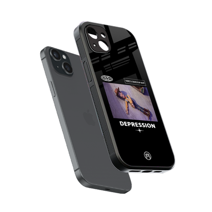 depression back phone cover | glass case for iphone 14 plus