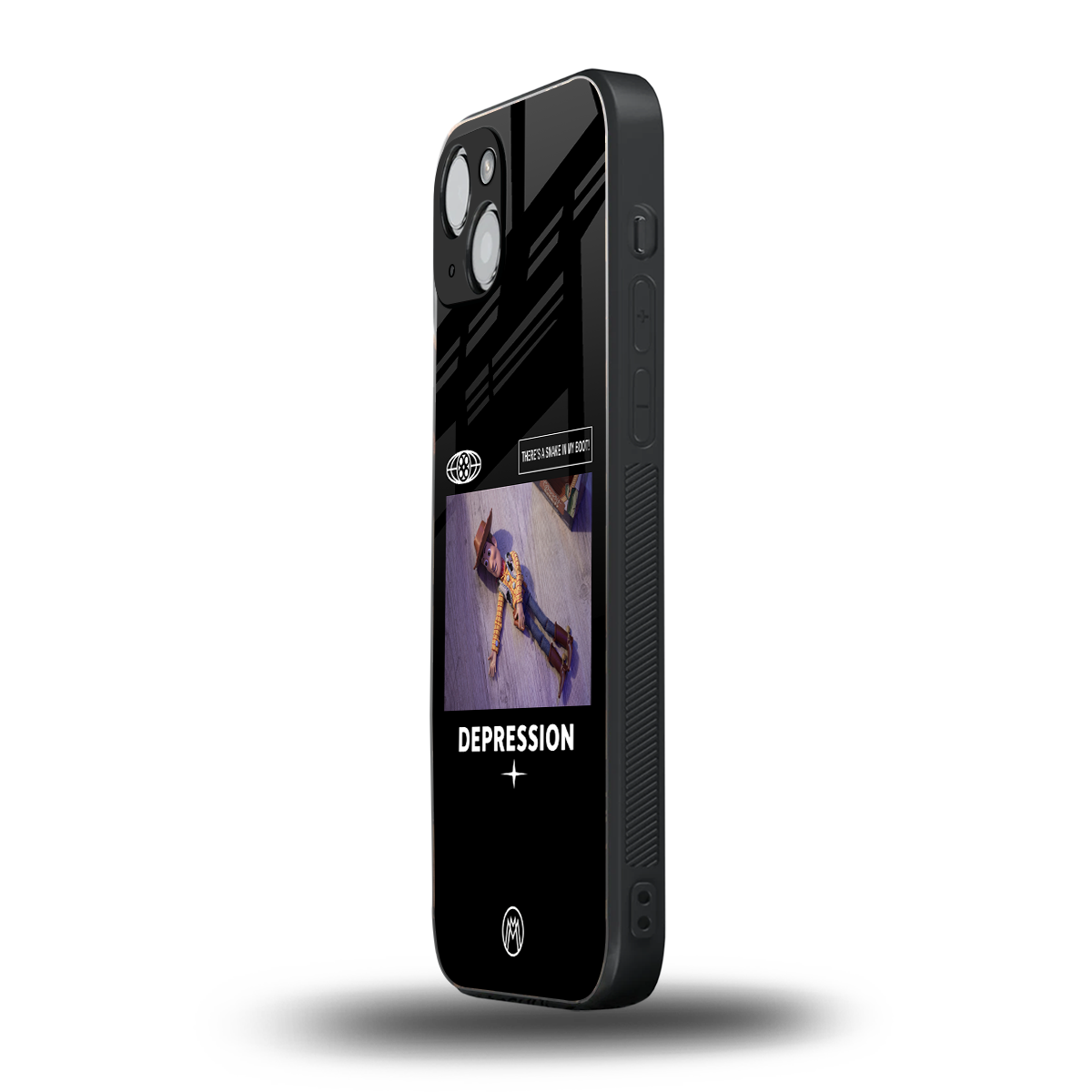 depression back phone cover | glass case for iphone 15 plus