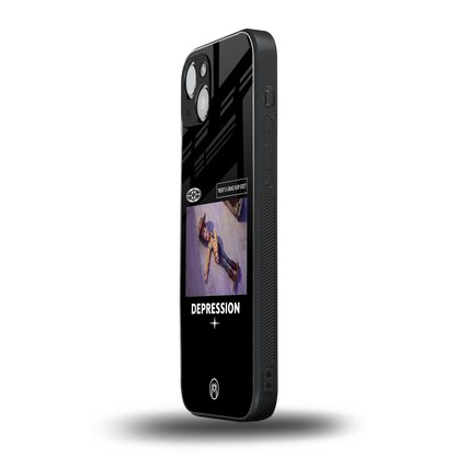 depression back phone cover | glass case for iphone 15 plus