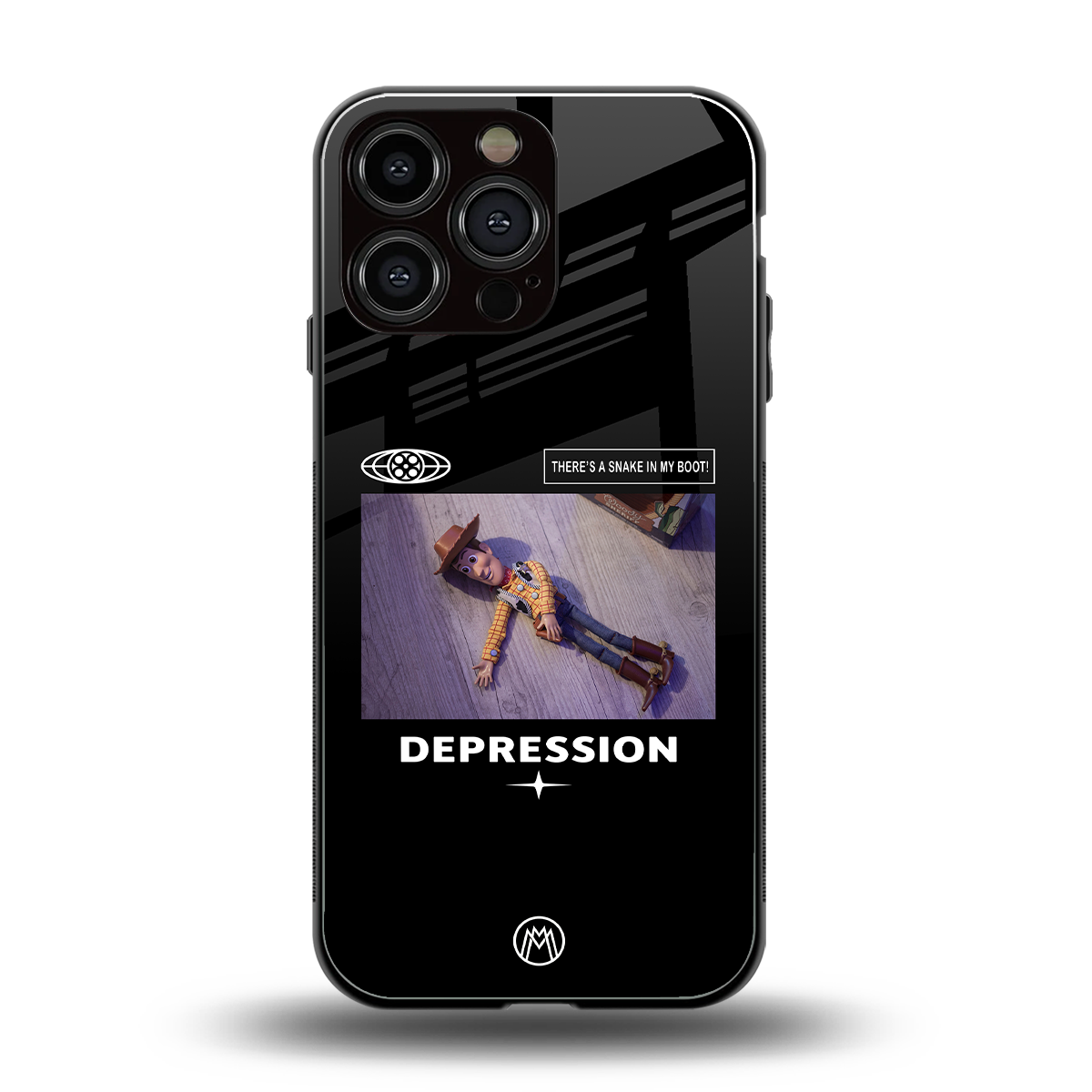 depression back phone cover | glass case for iphone 15 pro max