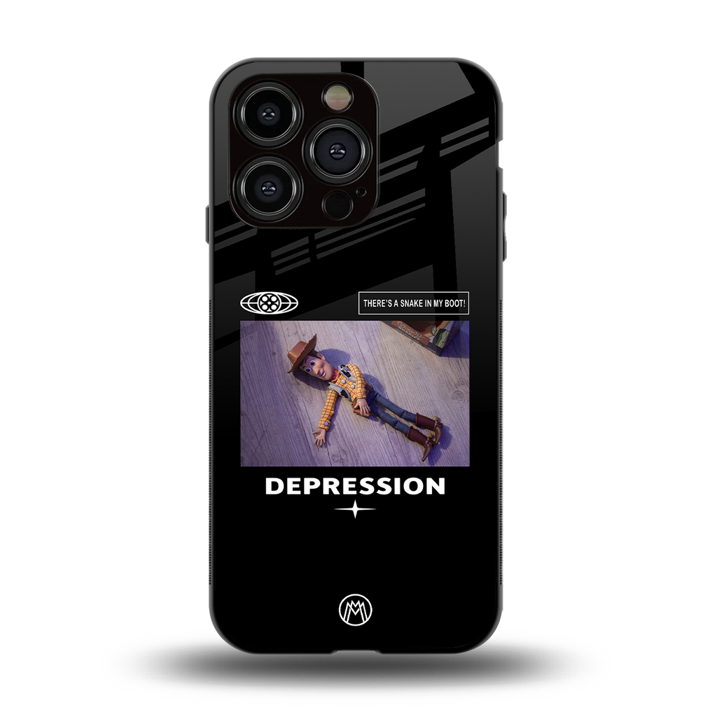 depression back phone cover | glass case for iphone 14 pro