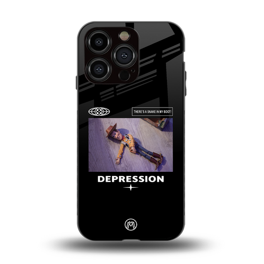 depression back phone cover | glass case for iphone 14 pro