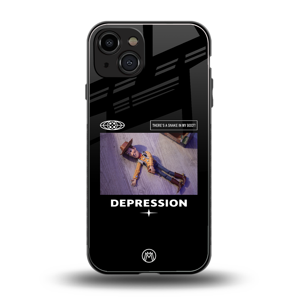 depression back phone cover | glass case for iphone 15