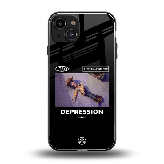 depression back phone cover | glass case for iphone 15