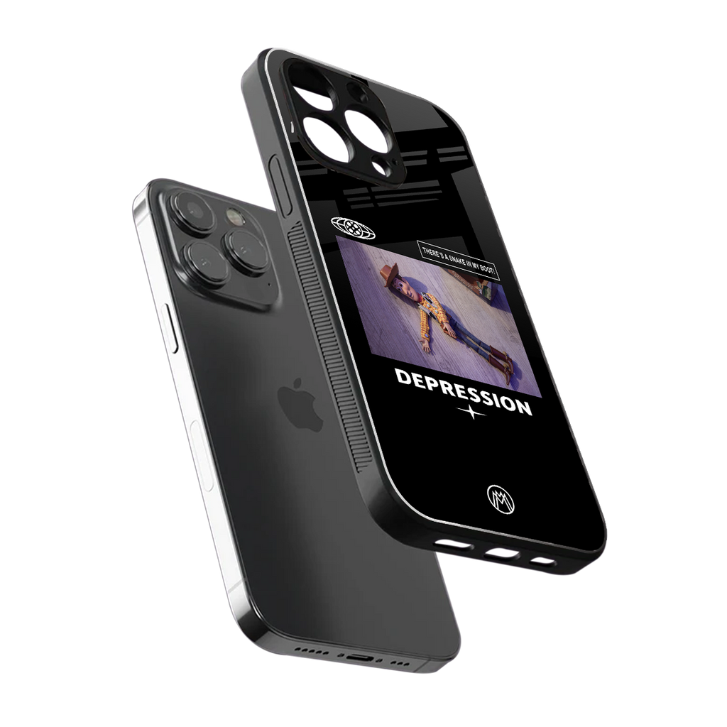 depression back phone cover | glass case for iphone 15 pro