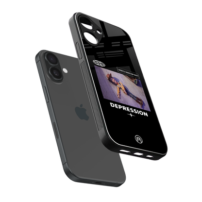 depression back phone cover | glass case for iphone 16 plus