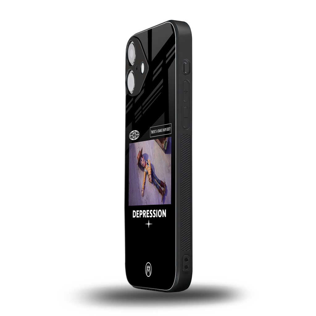 depression back phone cover | glass case for iphone 16 plus