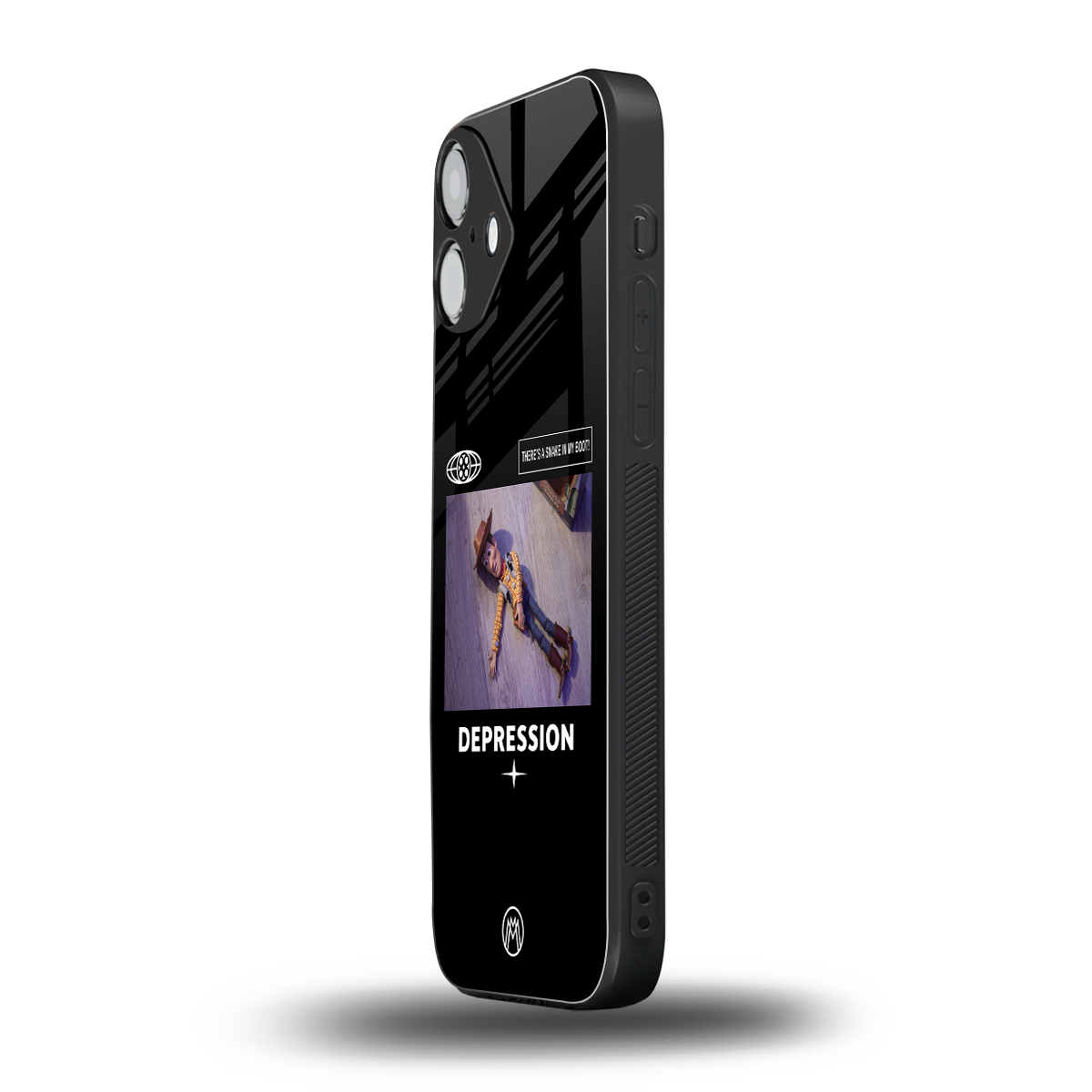depression back phone cover | glass case for iphone 16 plus