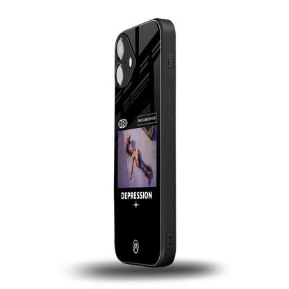 depression back phone cover | glass case for iphone 16 plus