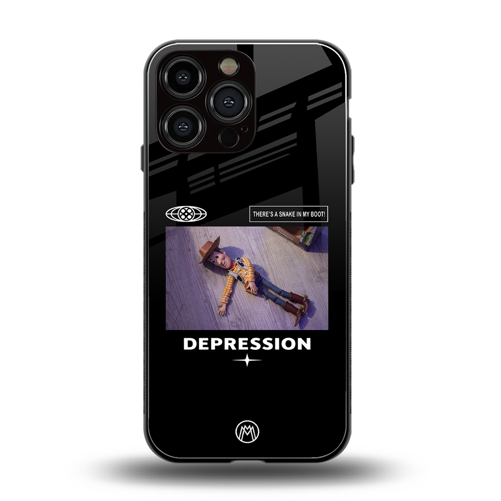 depression back phone cover | glass case for iphone 16 pro max