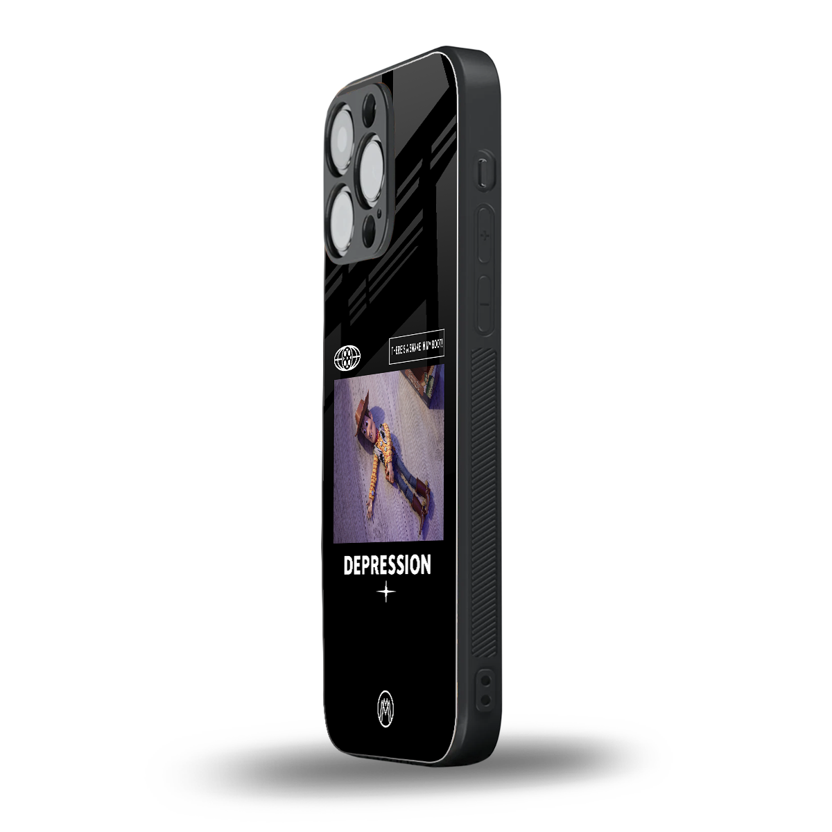 depression back phone cover | glass case for iphone 16 pro max