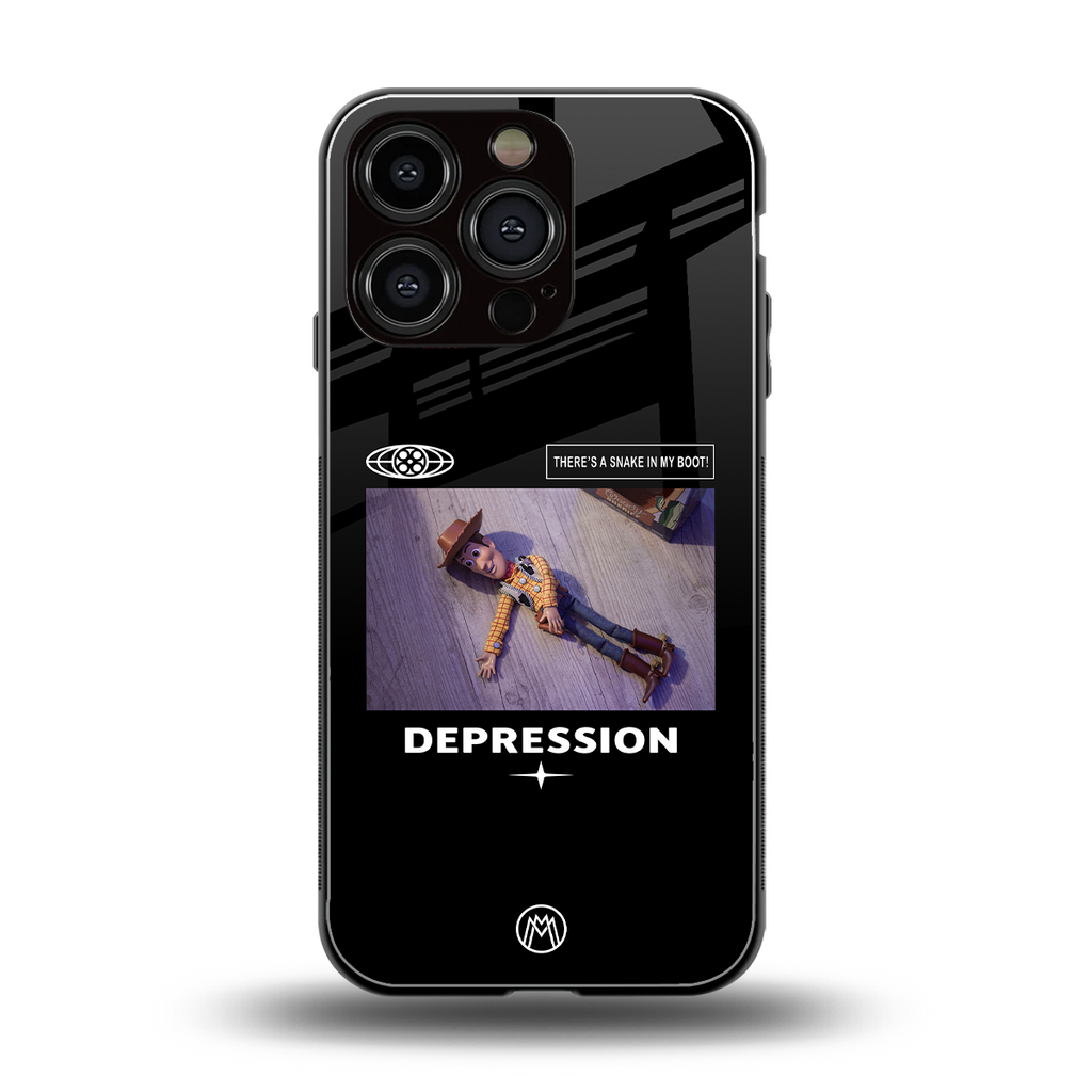 depression back phone cover | glass case for iphone 16 pro