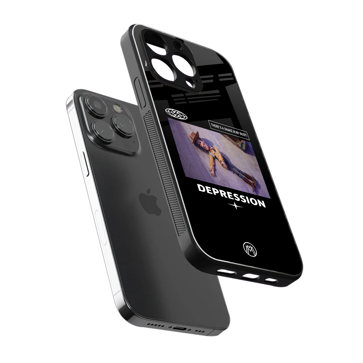 depression back phone cover | glass case for iphone 16 pro